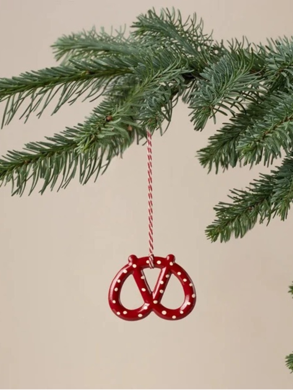 Maileg Mouse Red Pretzel Holiday Ornament Hanging Decoration NEW